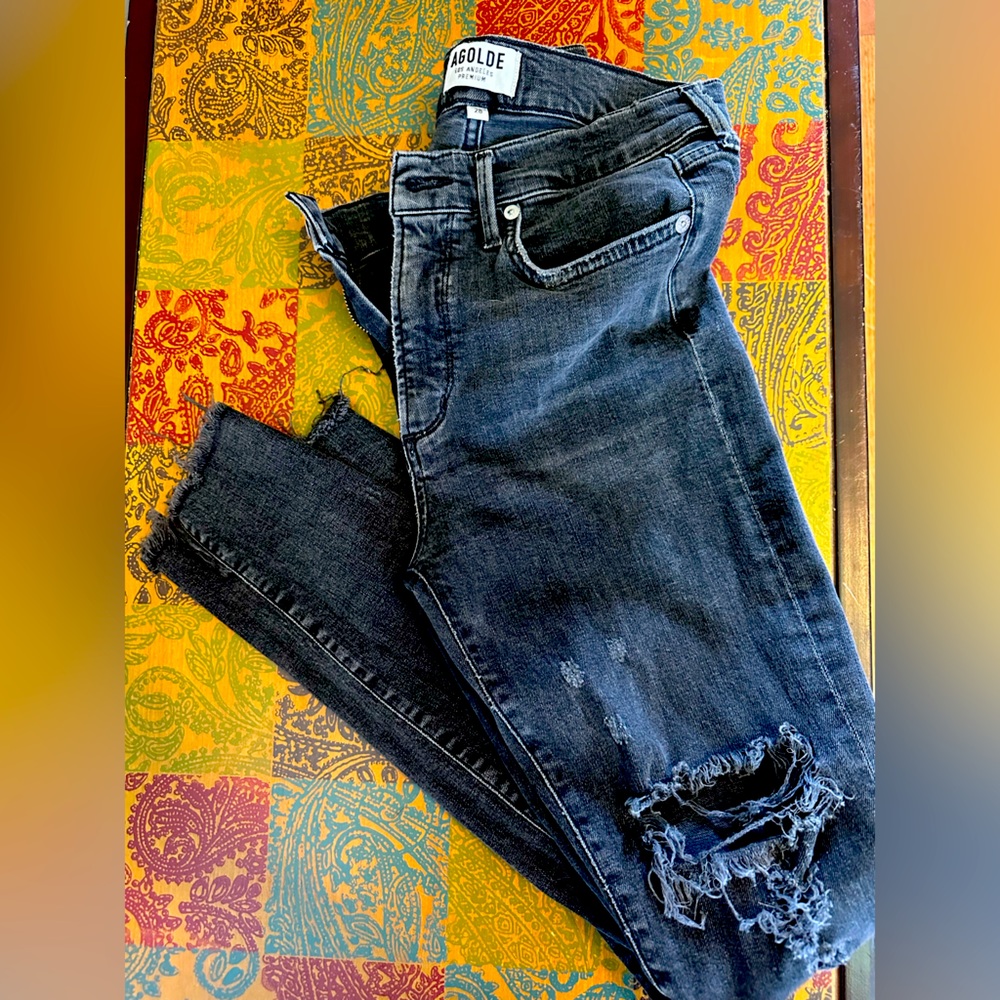 Agolde black skinny jeans